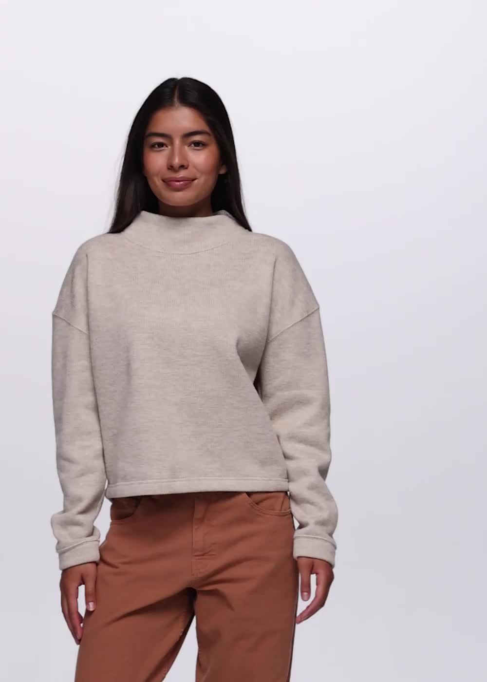 Two Harbors Mockneck Sweater, Color: Oatmeal Heather