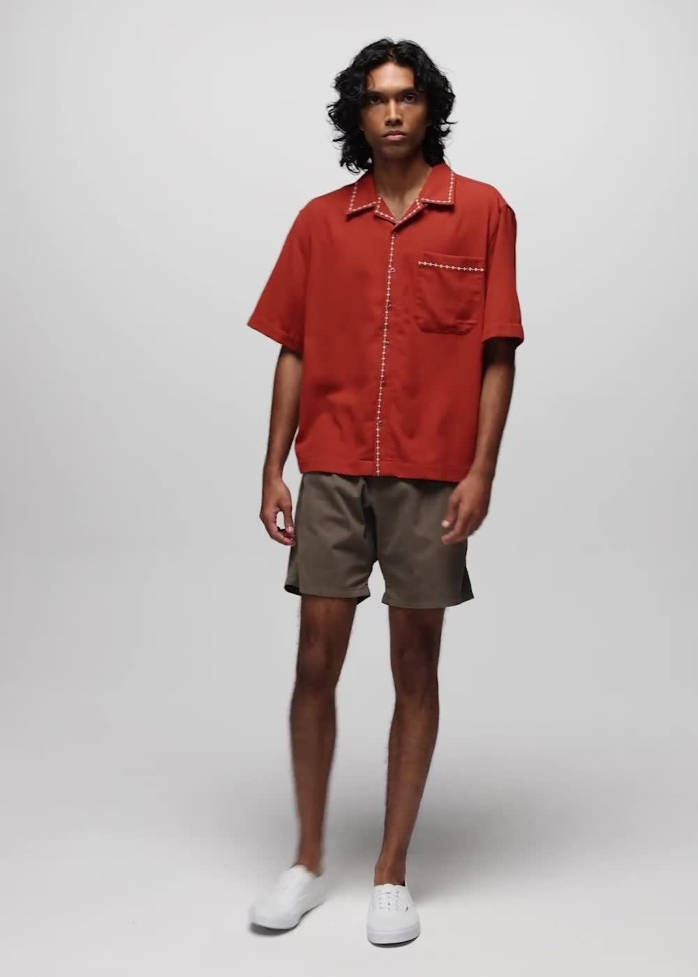 Del Norte Short Sleeve Shirt, Color: Red Ochre