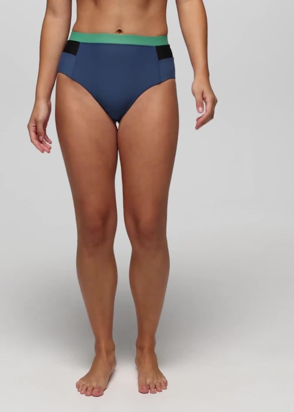 Baja Bound High Rise Swim Bottom, Color: Bluff Blue