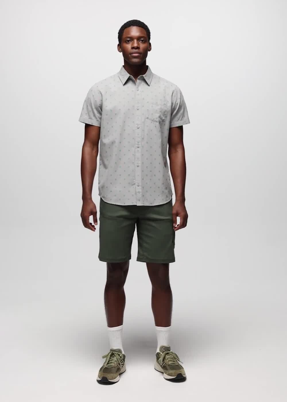 Metador Short Sleeve Shirt, Color: Sterling Palm Trees