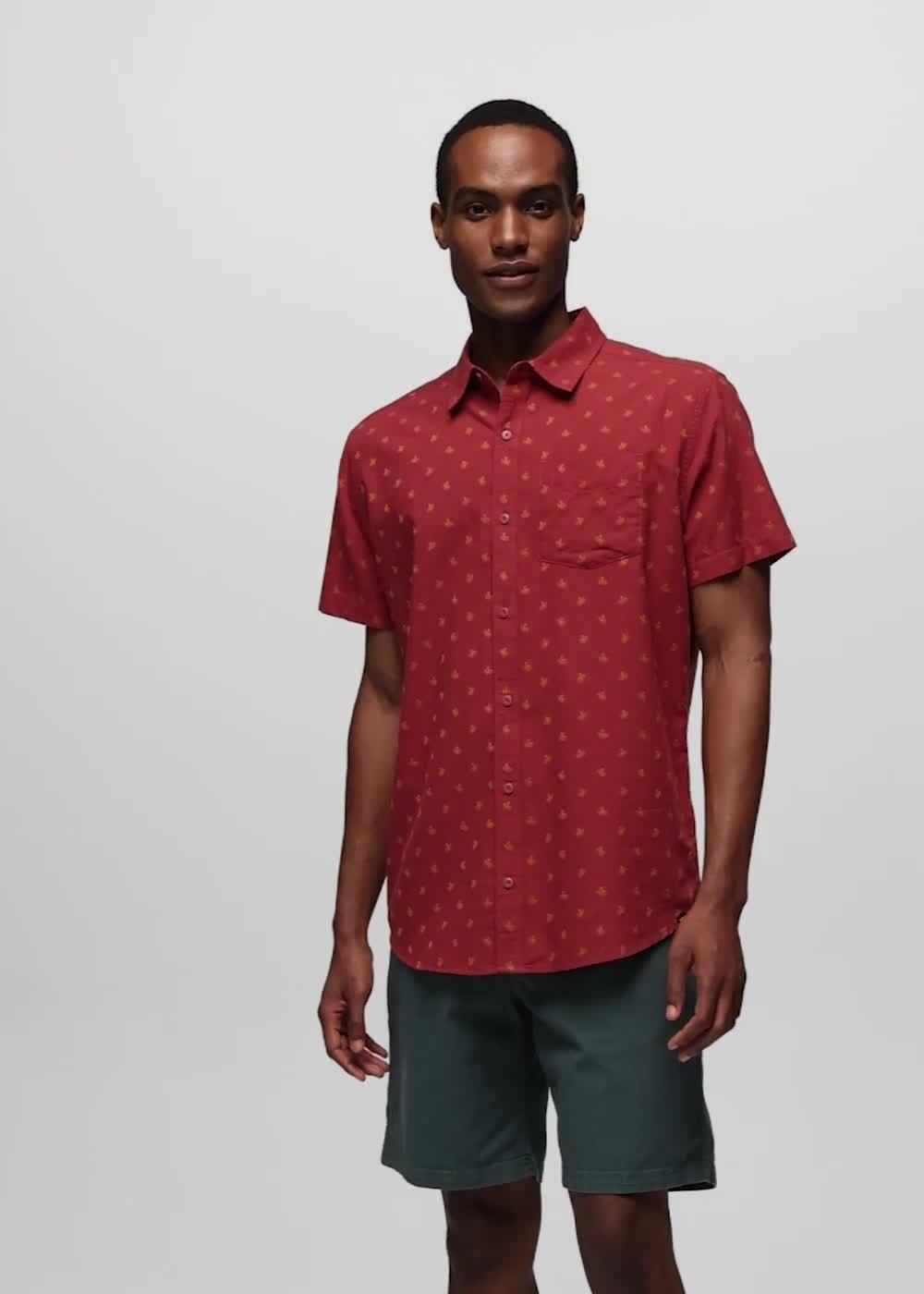 Metador Short Sleeve Shirt, Color: Red Ochre Octopus