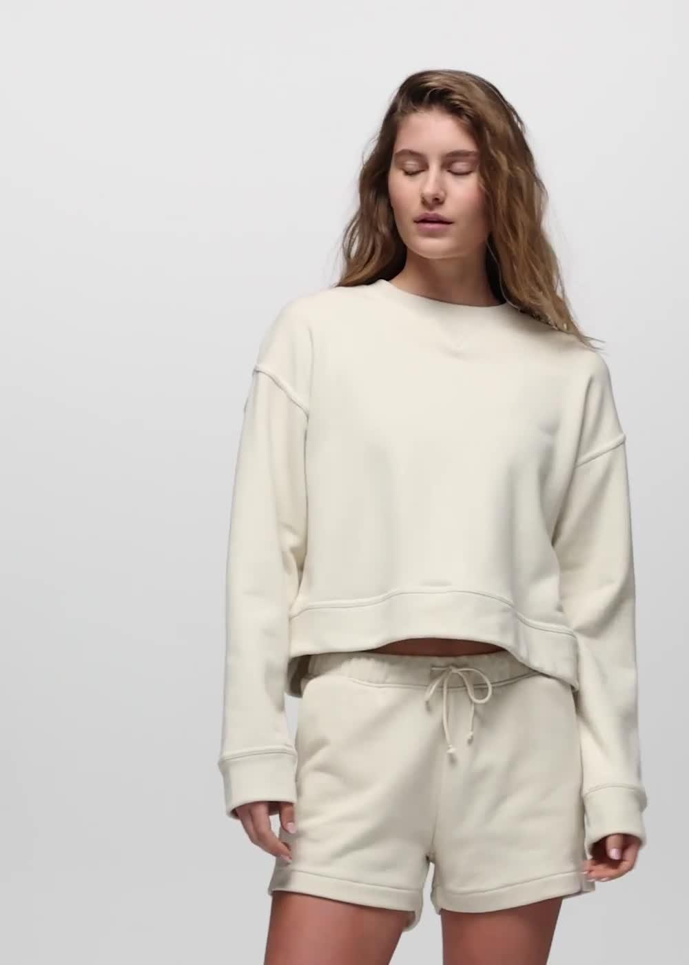 DreamTerry Crew Sweatshirt, Color: Beach Pebble