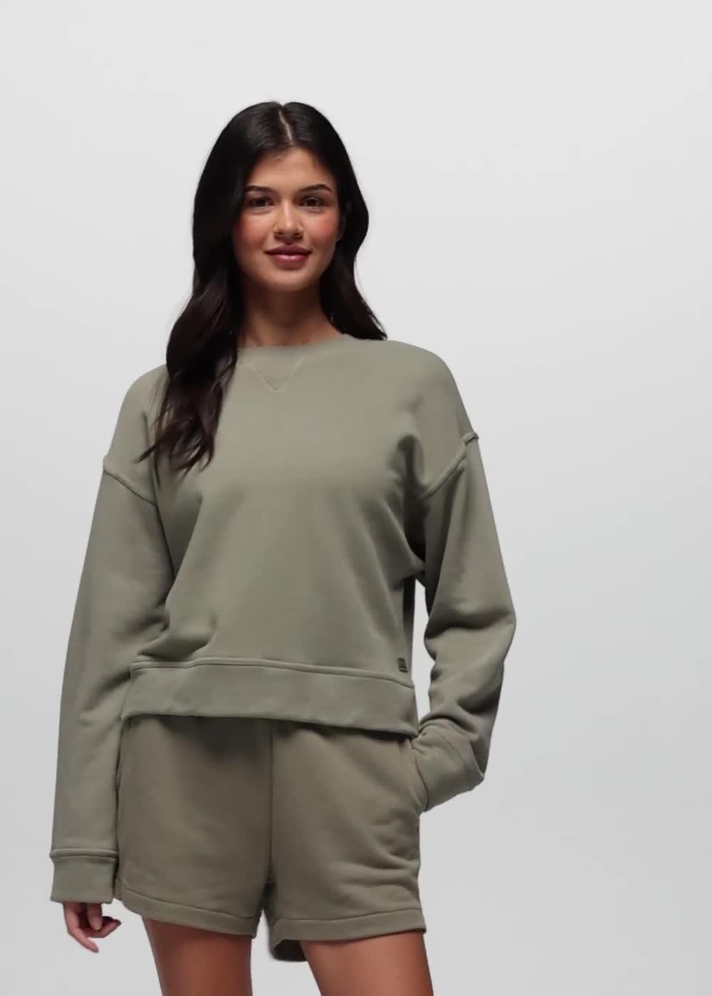 DreamTerry Crew Sweatshirt, Color: Sage