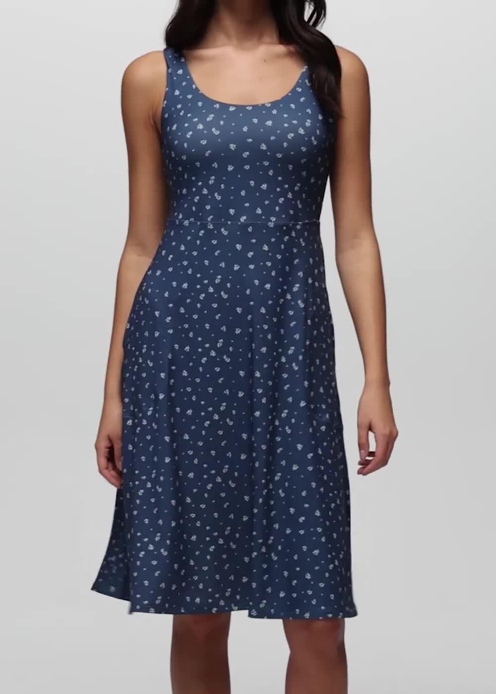 Corrinne Dress, Color: Bluff Blue Spring Fling