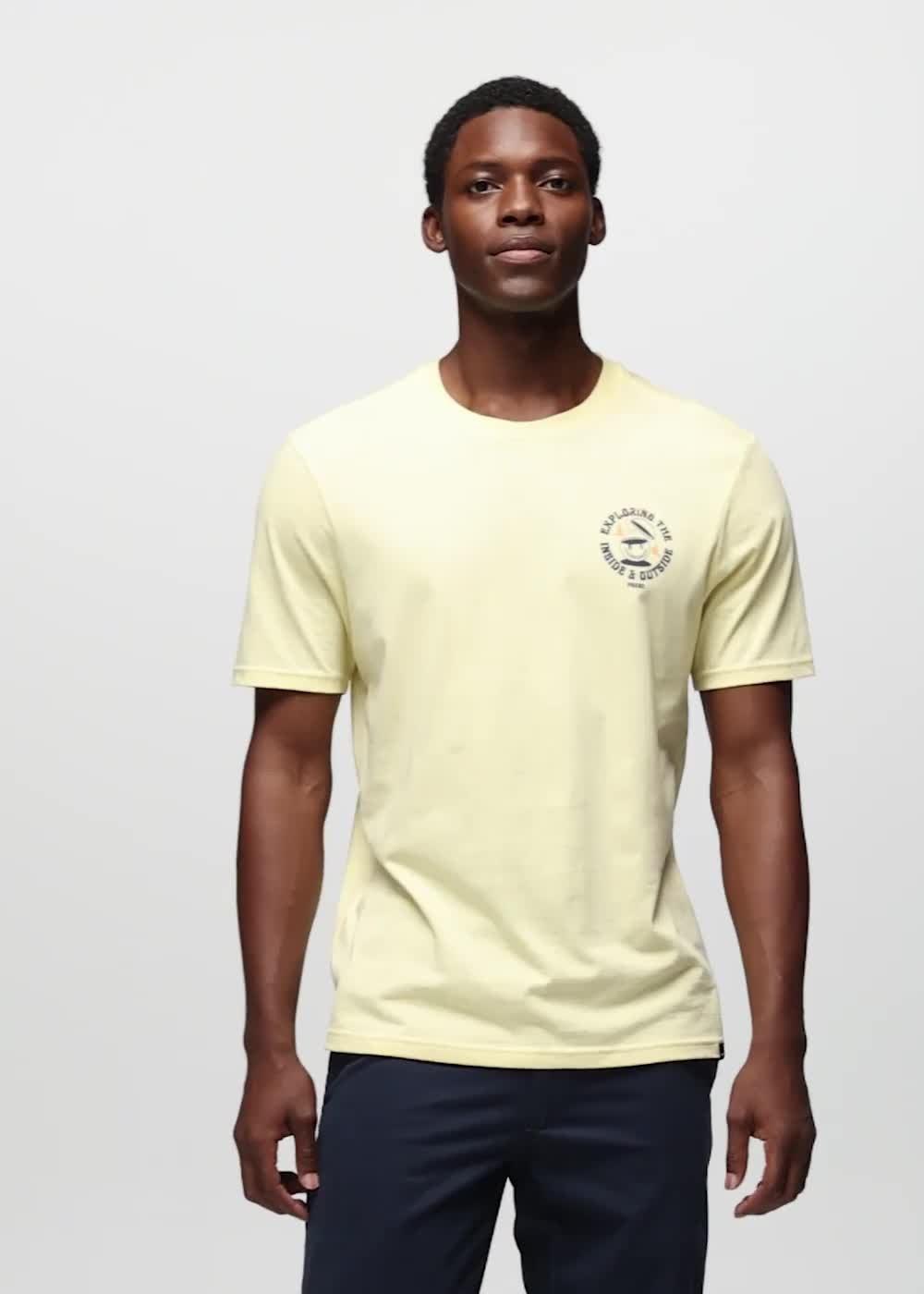 prAna Inward Journey Short Sleeve Graphic Tee, Color: Vanilla Bean