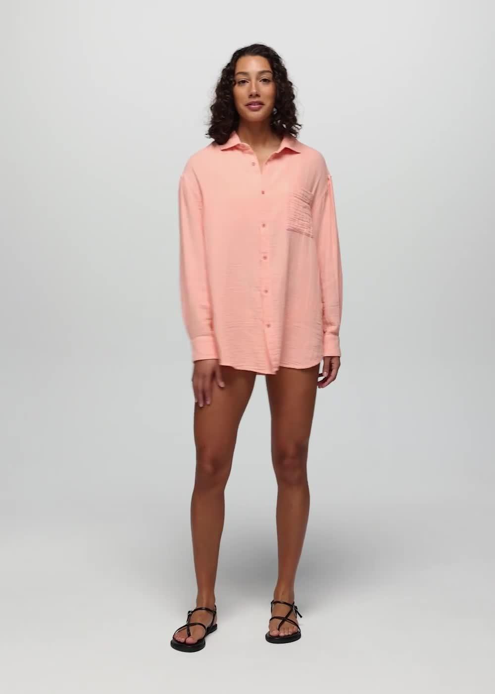 Hideaways Button Down Top, Color: Soft Guava