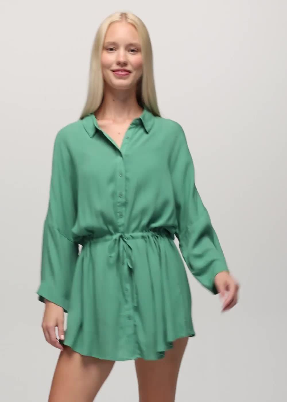 Fernie Shirt Dress, Color: Jade