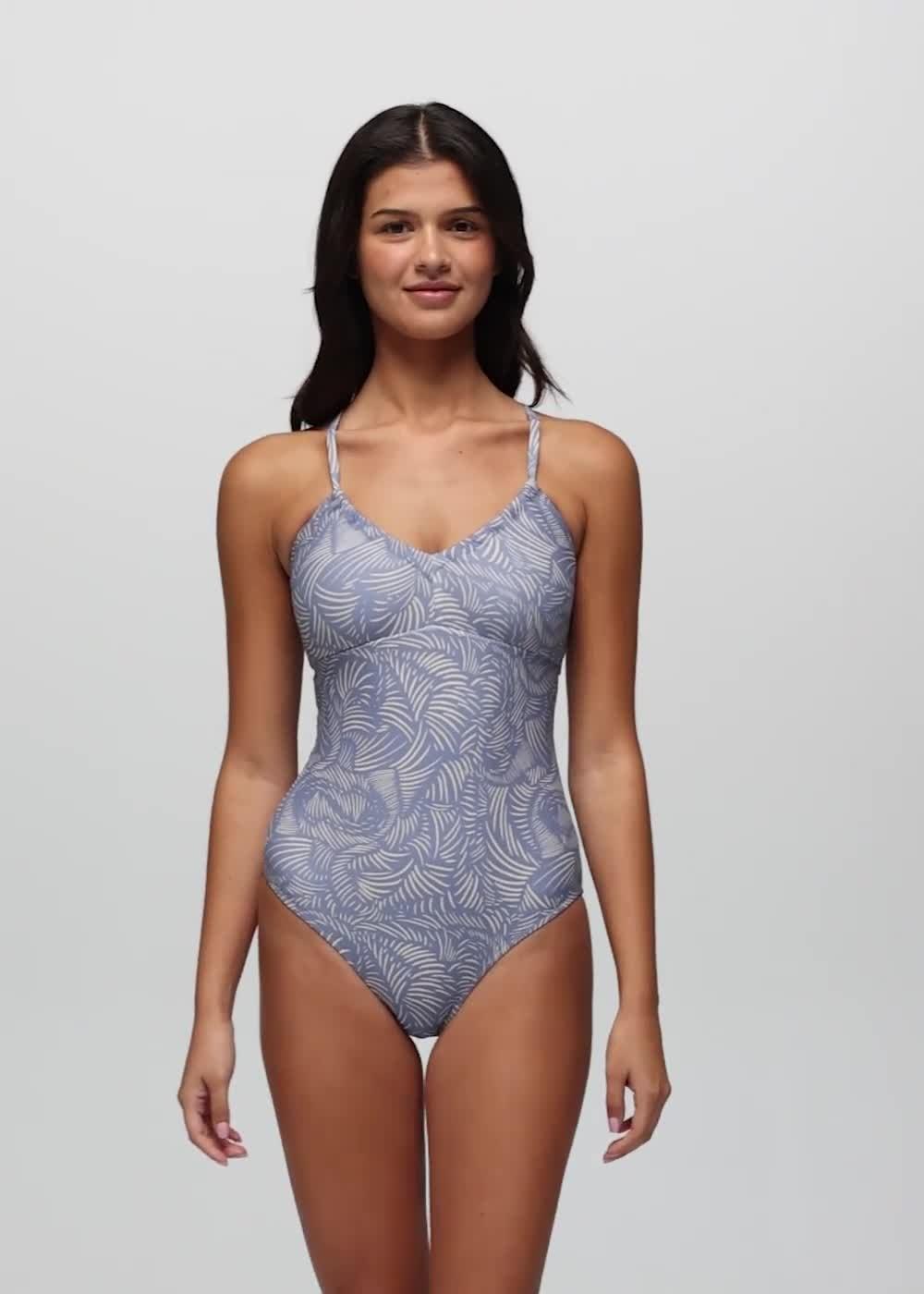 Reef Break Swim One Piece, Color: Taro Currents