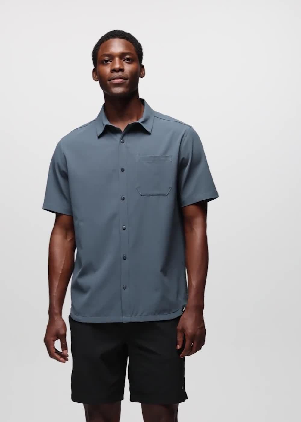 Hybridizer Short Sleeve Shirt, Color: Grey Blue