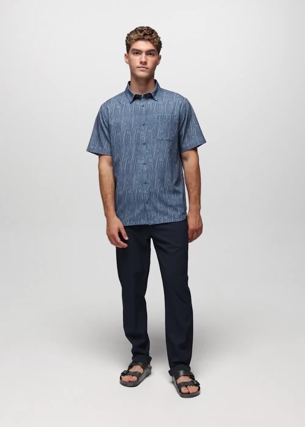 Hybridizer Short Sleeve Shirt, Color: Bluff Blue Seashells