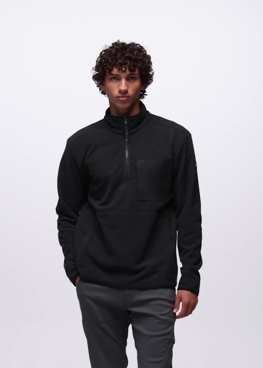 Stretch Zion Fleece 1/4 Zip, Color: Black