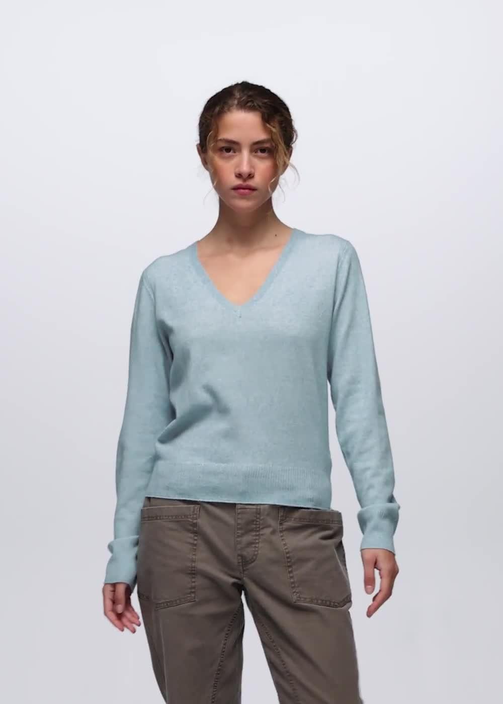 Three Falls V-Neck Sweater, Color: Glacier Skies