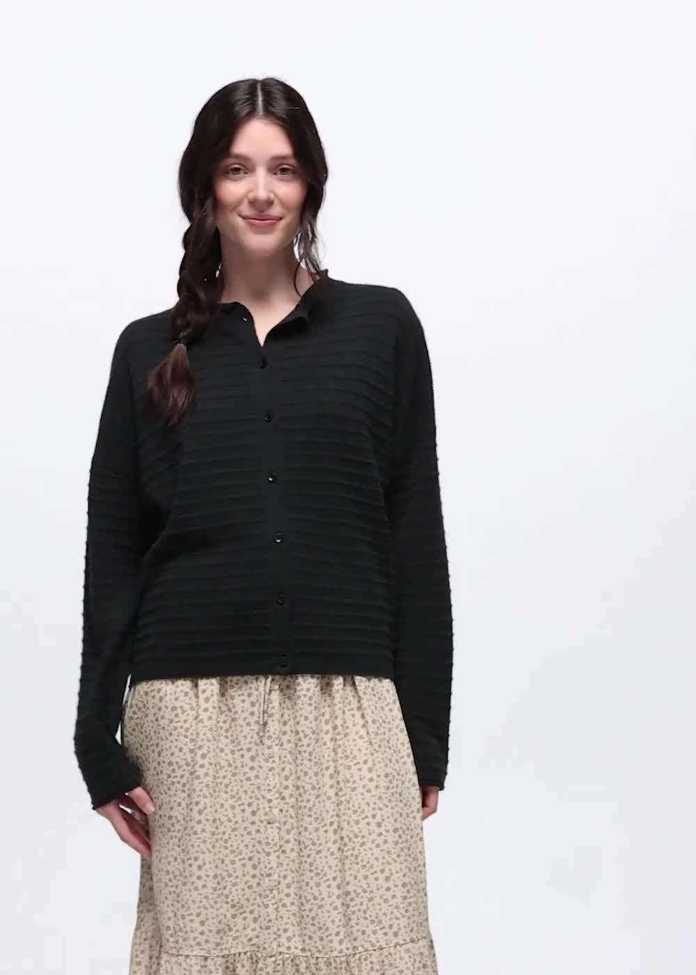 Three Falls Cardigan, Color: Black