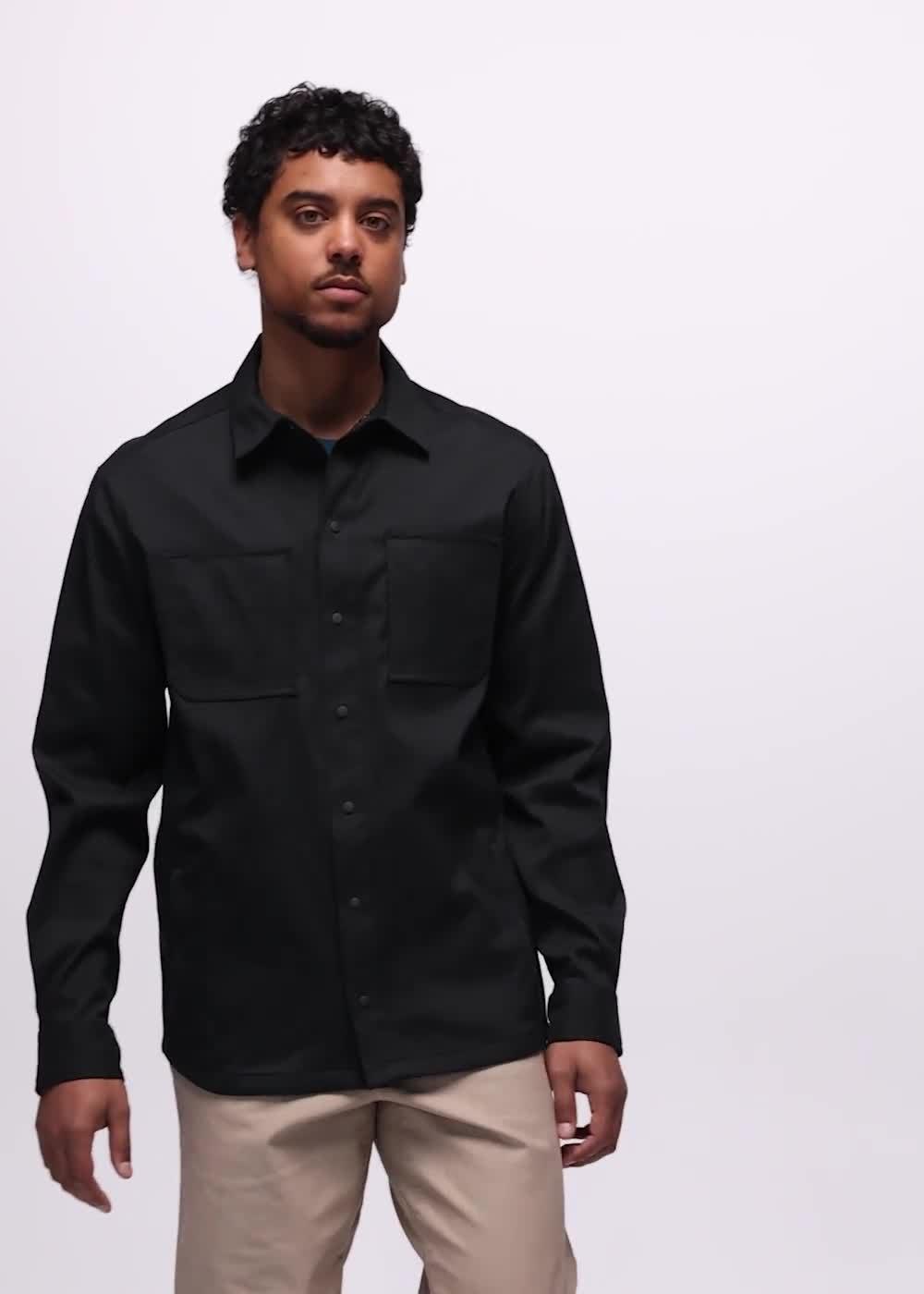 Stretch Zion Long Sleeve Shirt, Color: Black