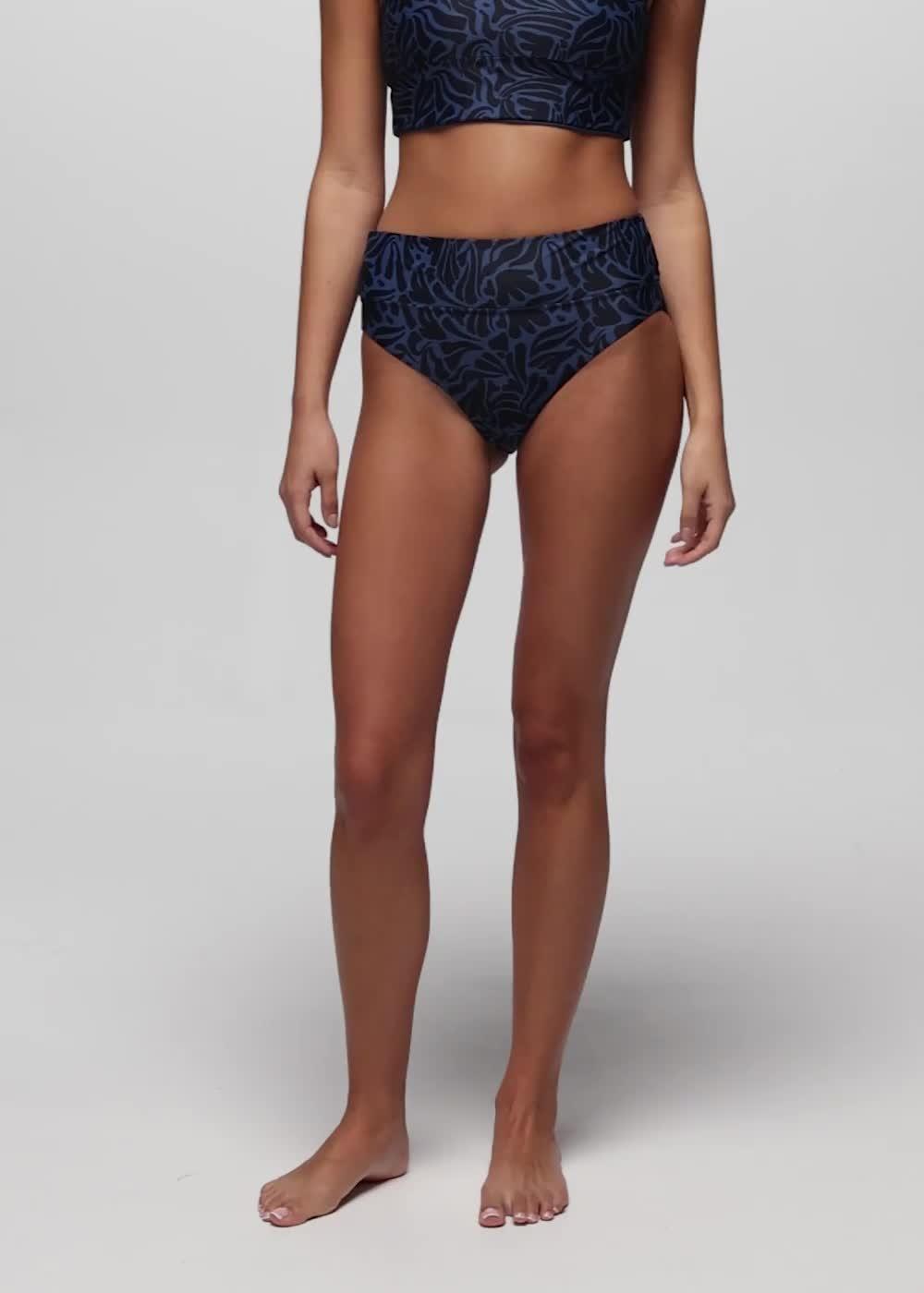 Summer Wave High Rise Swim Bottom, Color: Black Seaweed