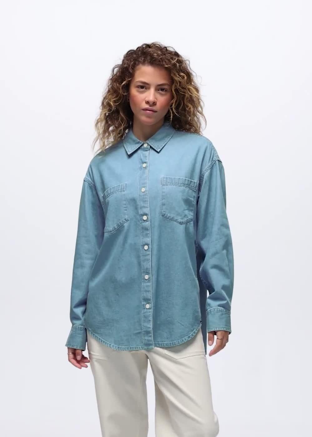 Mountain Maven Denim Shirt, Color: Blue Denim