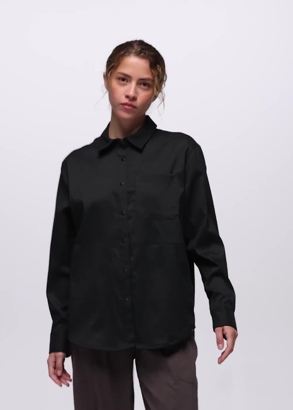 Stretch Zion Long Sleeve Button Up, Color: Black
