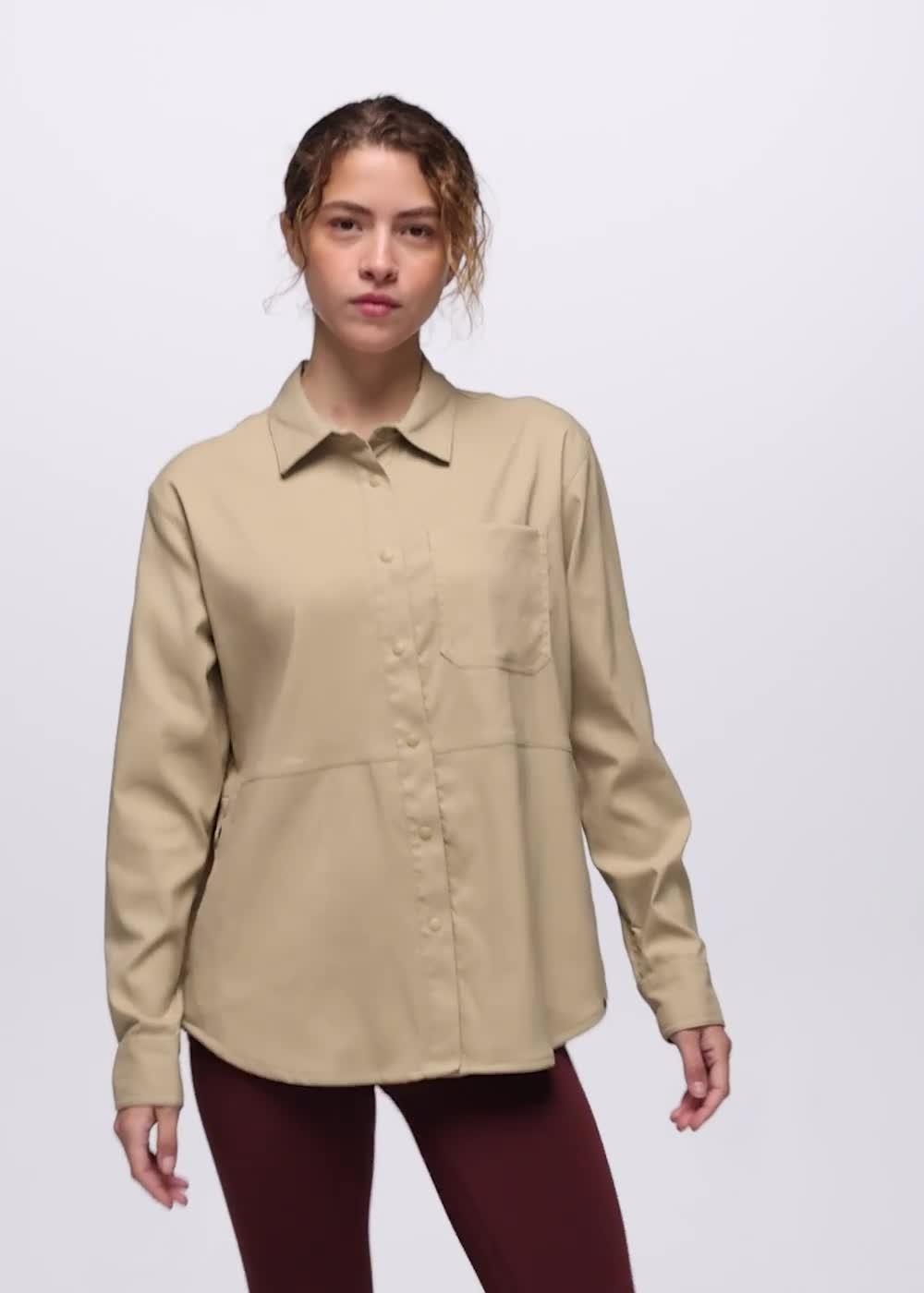 Stretch Zion Long Sleeve Button Up, Color: Sandbar