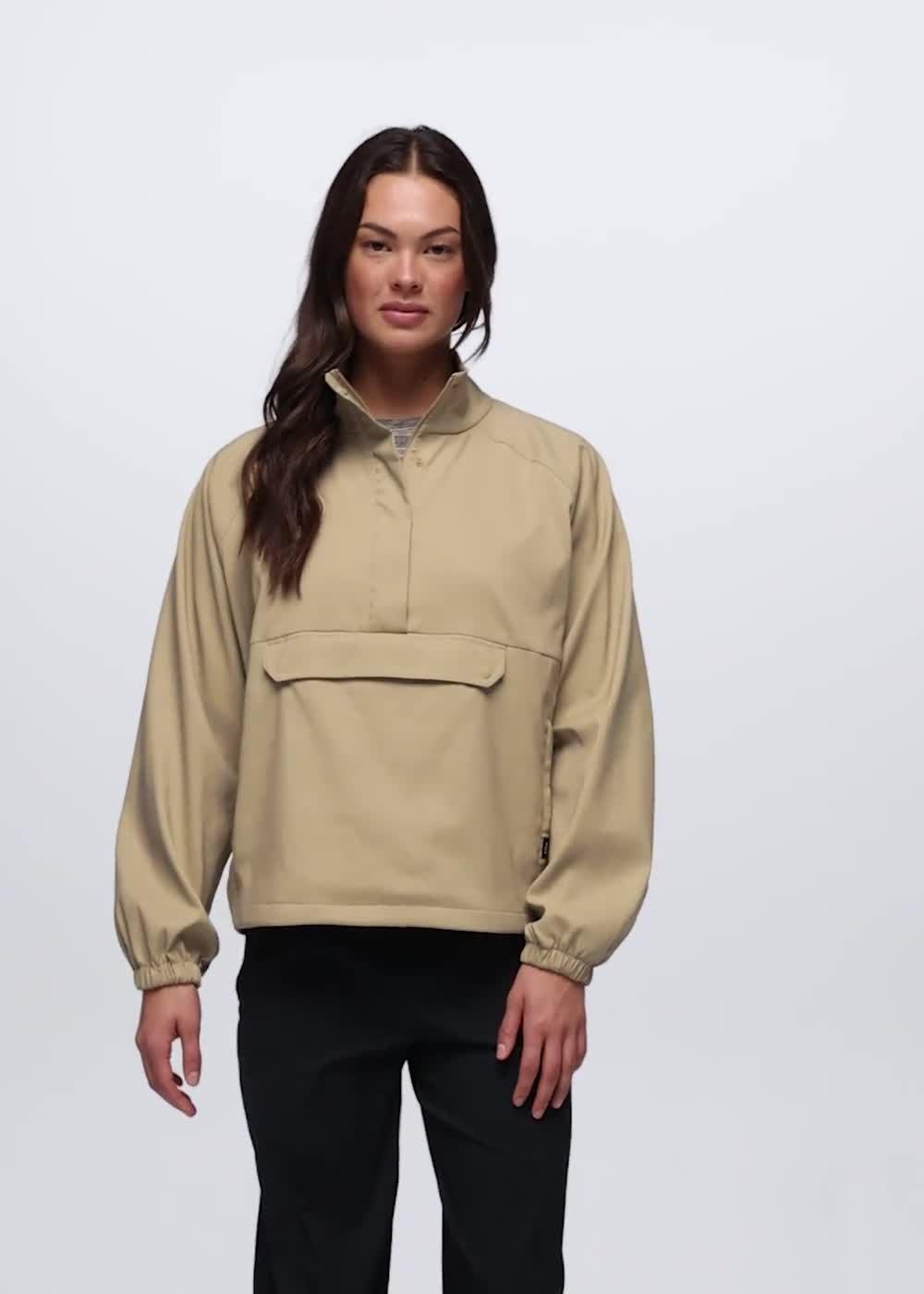 Stretch Zion Half Zip Popover, Color: Sandbar