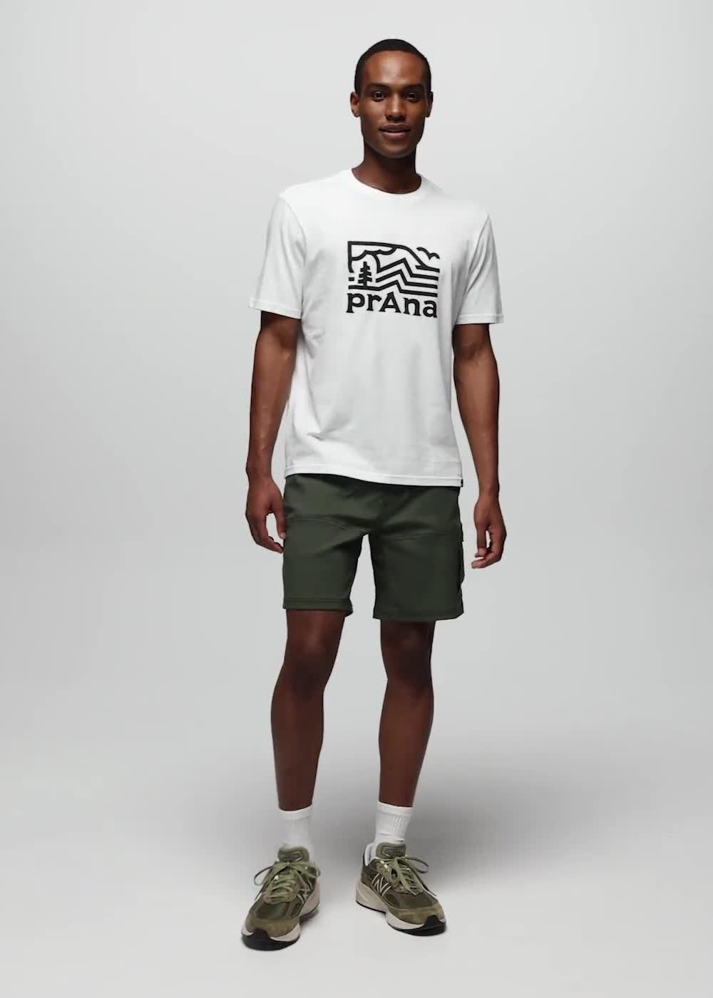 prAna Peak Path Short Sleeve Graphic Tee, Color: Soft White