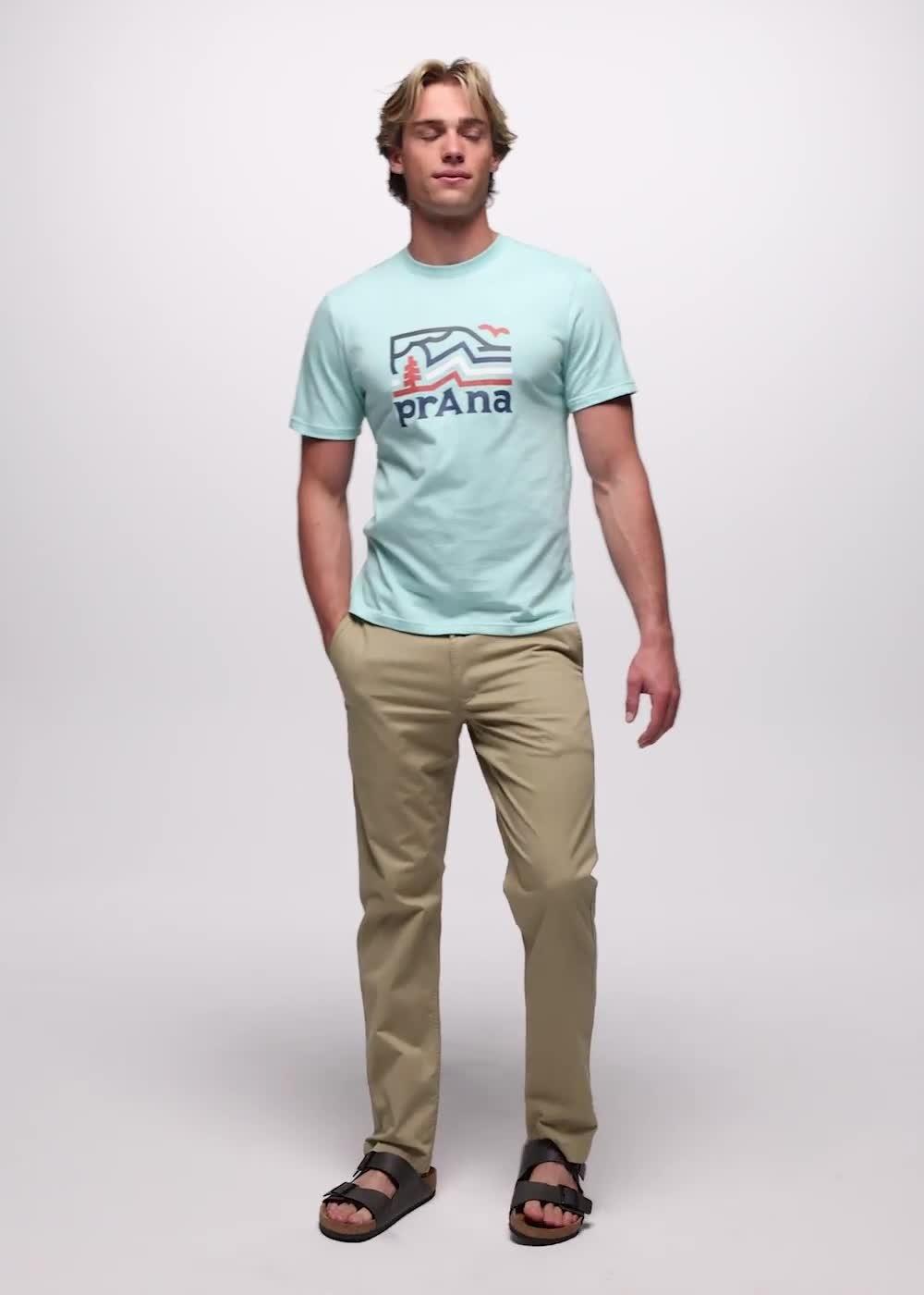 prAna Peak Path Short Sleeve Graphic Tee, Color: Sea Glass