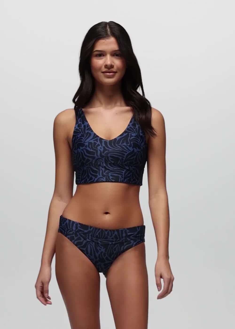 Summer Wave Reversible Swim Top, Color: Black Seaweed