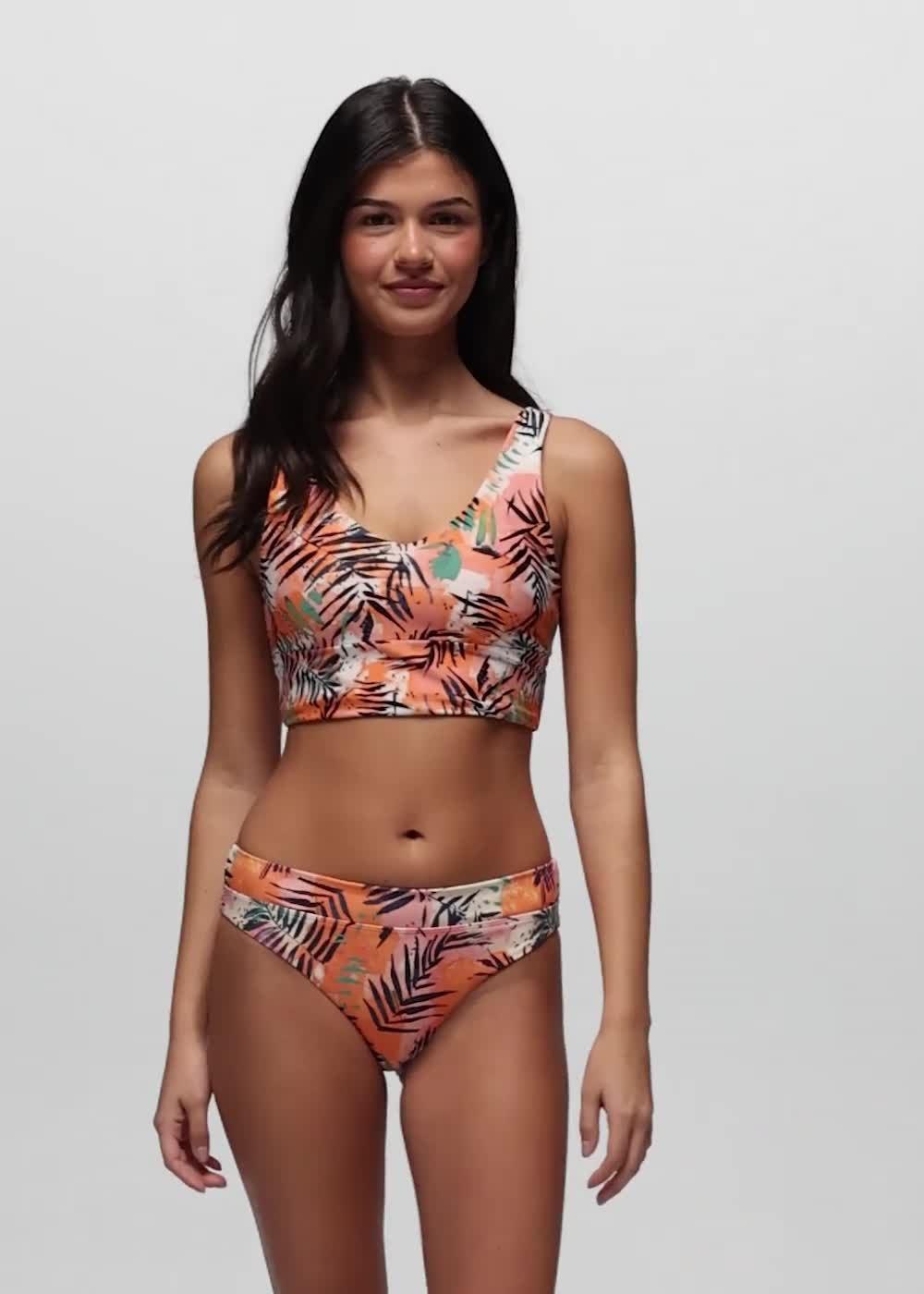 Summer Wave Reversible Swim Top, Color: Papaya Island Fever
