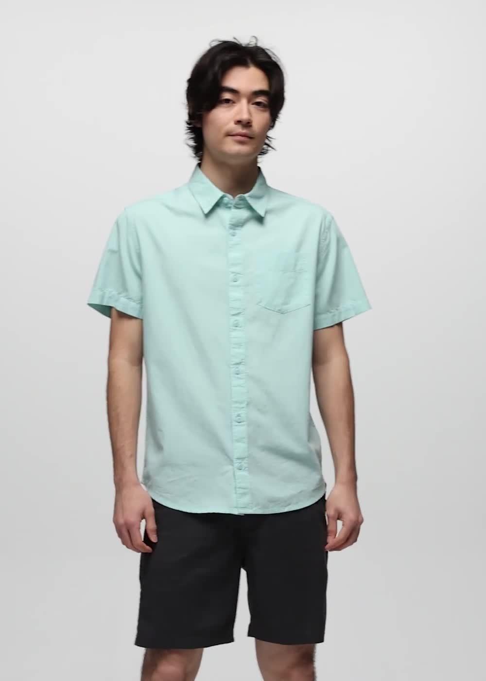 Metador Solid Short Sleeve Shirt, Color: Sea Glass