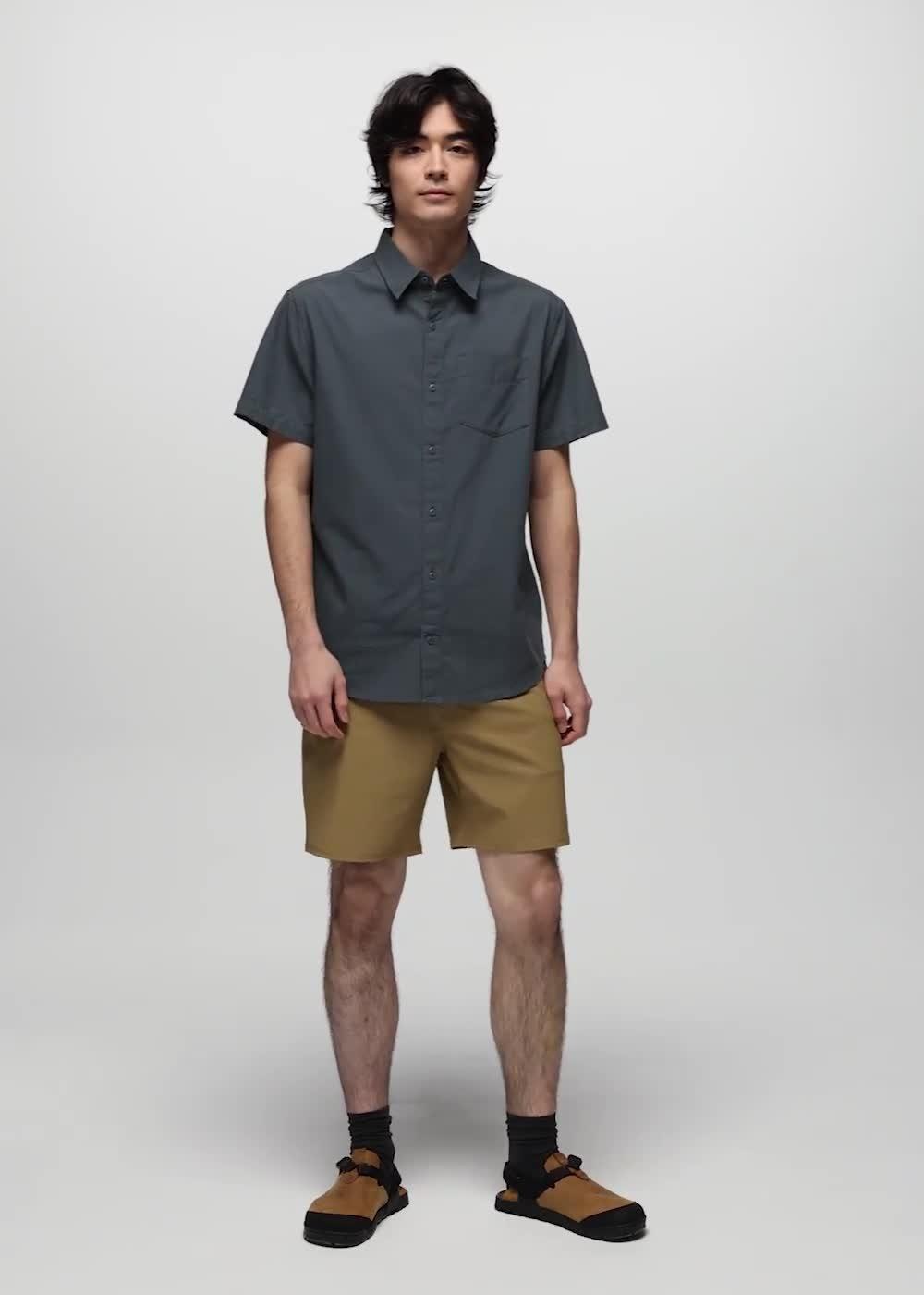 Metador Solid Short Sleeve Shirt, Color: Grey Blue