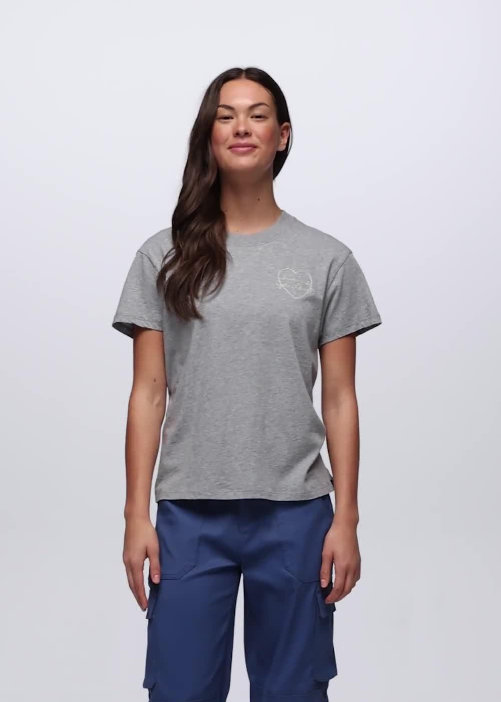 Everyday Open Heart Short Sleeve Tee, Color: Medium Heather Grey