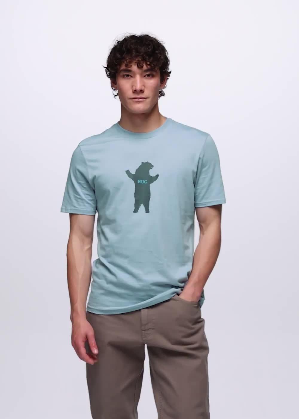 Bear Squeeze Journeyman Short Sleeve Graphic Tee, Color: Glacier Skies